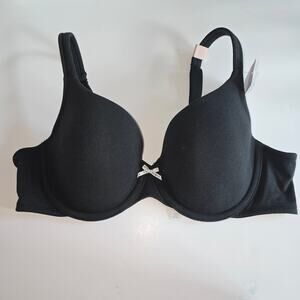 NWT Lane Bryant Cacique Black Lightly Lined T-Shirt Bra Underwired 40B